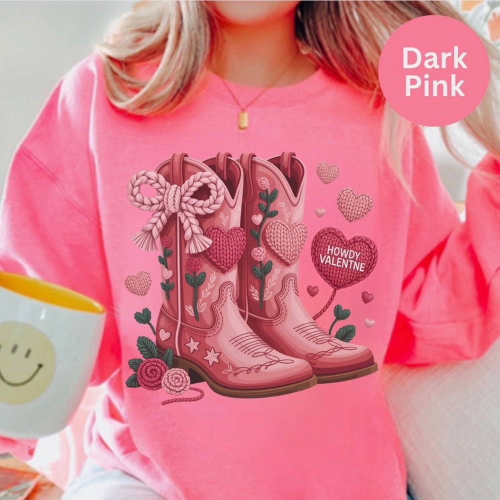 NEW Cute Howdy Valentine Graphic Sweatshirt Sweater S-5X Oversized